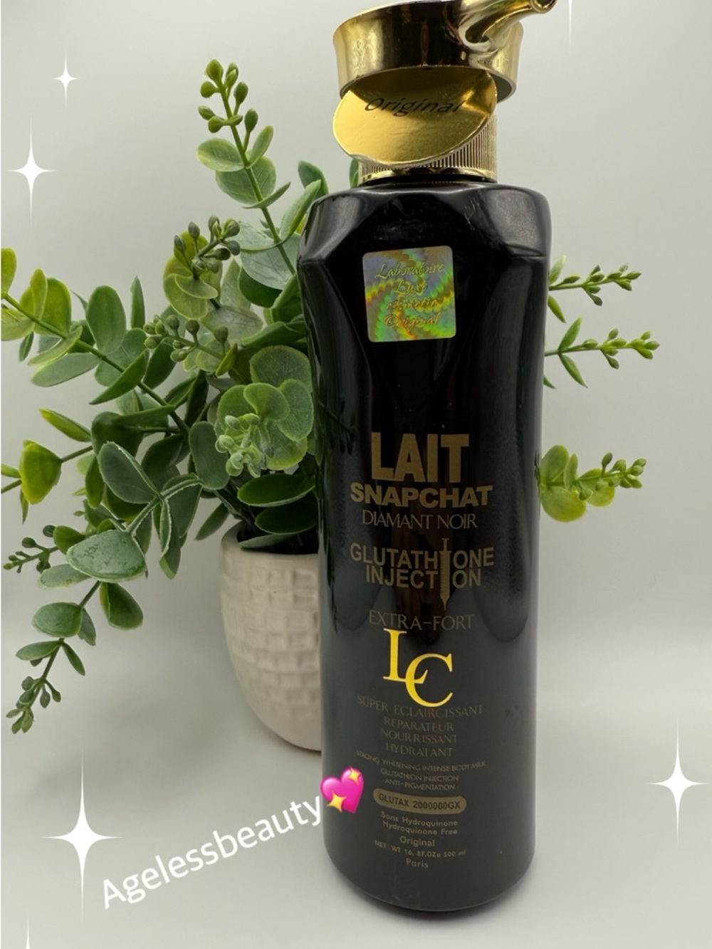 Lait Snapchat Diamant Noir Glutathione Body Moisturizer - Black